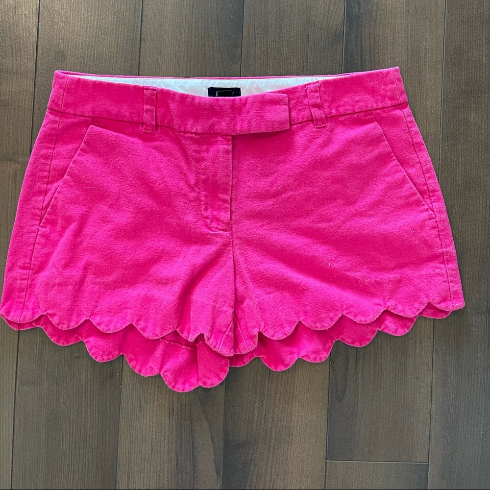 J Crew Pink Scollop Edge Shorts Size 4